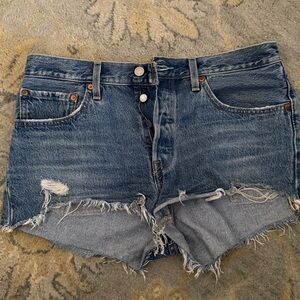 Levi's Blue Denim Shorts high rise size 30 501